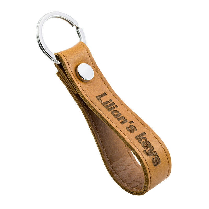 Personalised Genuine Leather Strap Keyring