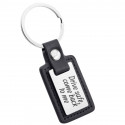Personalised Engraved Rectangle Keyring with Leather