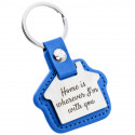 Personalised Engraved House Keyring with Leather