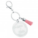 Personalised Acrylic Keyring with Tassel - Ornamental Design