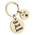2 Circles Personalised Engraved Keyring
