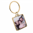 Personalised Luxury Square Keyring with Dog or Cat Photo
