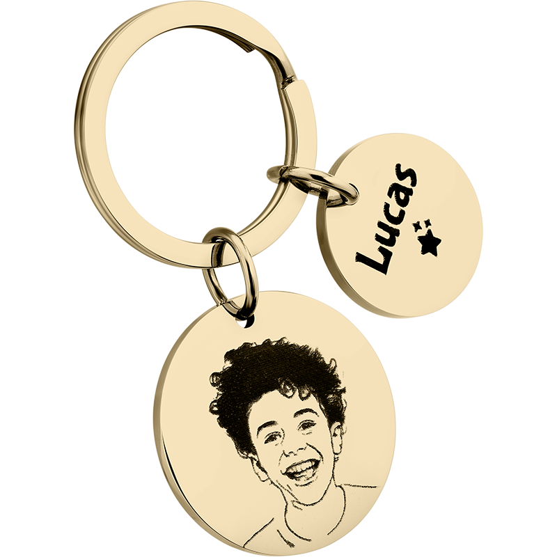 Picture-to-Drawing Circle Keyring