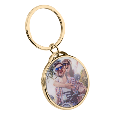Circle Keyring with Photo and Zodiac Sign