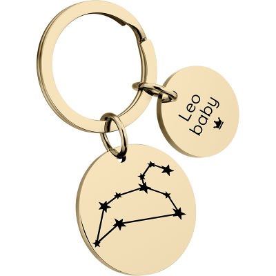 Personalised Circle Keyring with Constellation