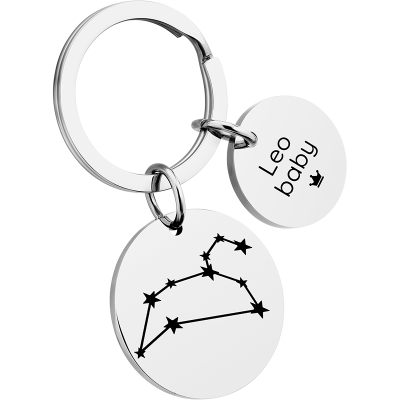 Personalised Circle Keyring with Constellation