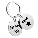 Double Circle Couples Keyring—Customise it with your Photos and Names