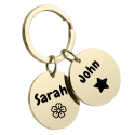 Double Circle Couples Keyring—Customise it with your Photos and Names